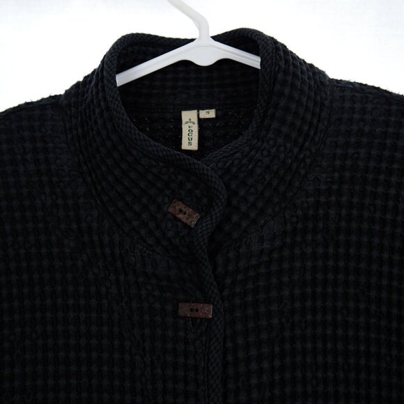 Focus Casual Life Lagenlook Waffleknit Button Front Top Women's Small - Picture 2 of 6